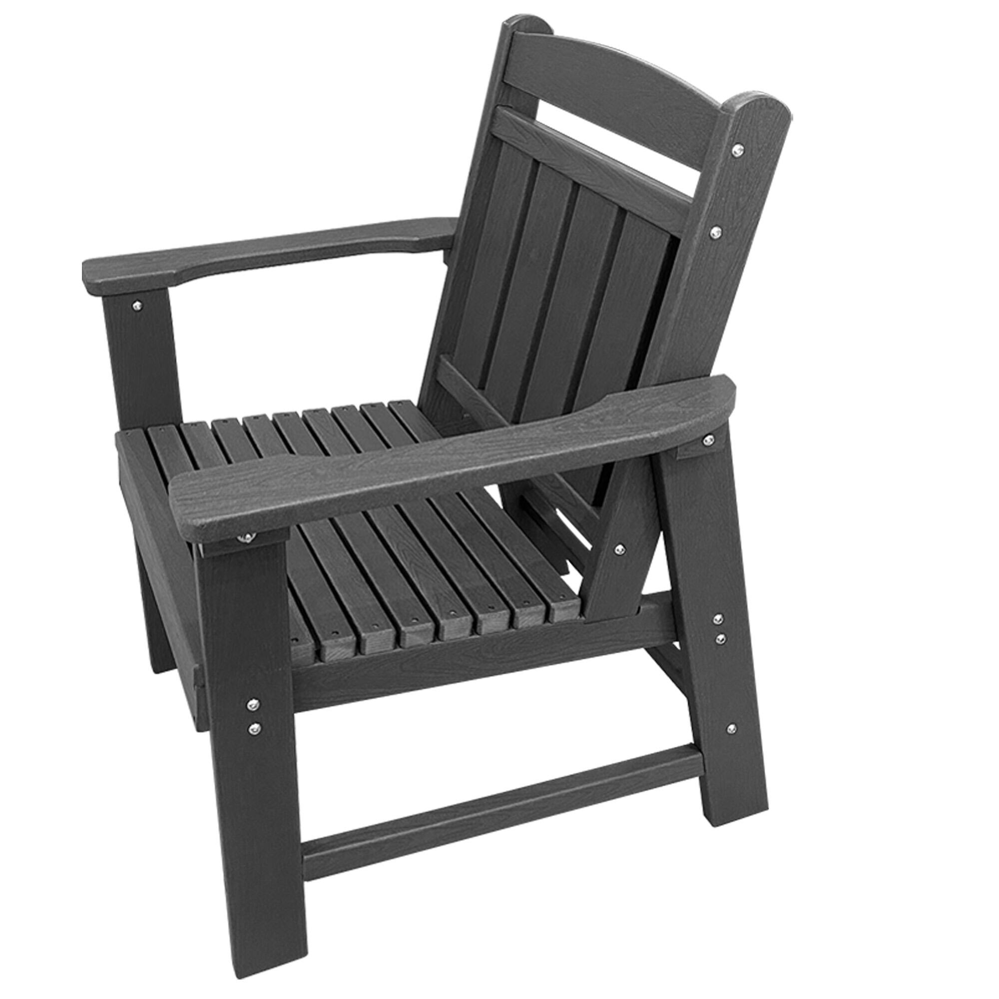 Alt View 5. Fortune Candy - Modern HDPE Patio Dining Chair, Weather Resistant, for Outdoor, Garden, Yard, Lawn (Gray) - Gray.