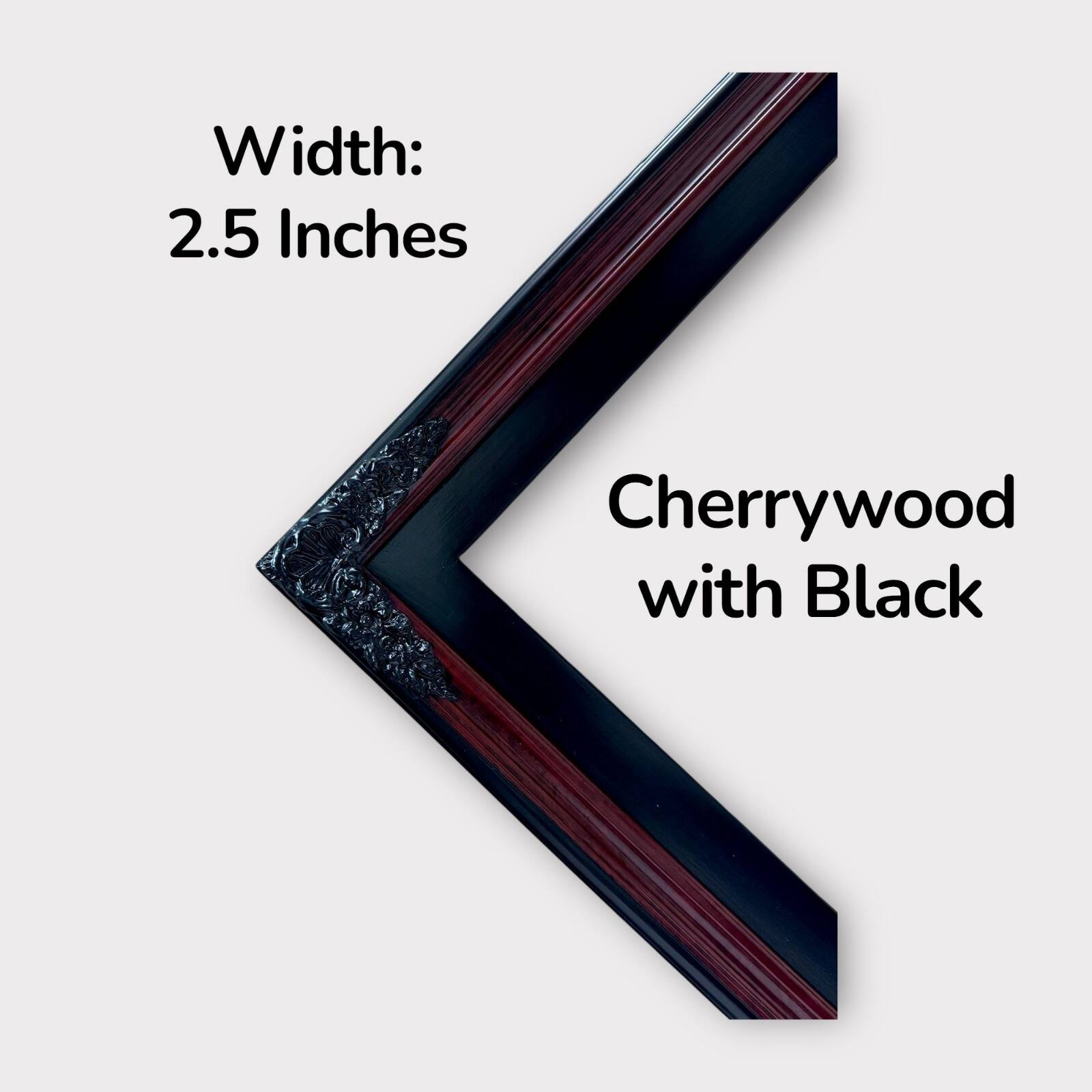 Width: 2.5 Inches  
Cherrywood with Black