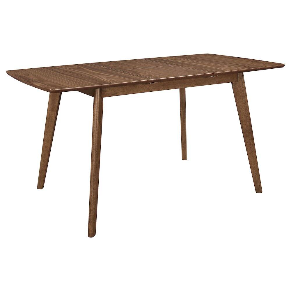 Front. Coaster Co. of America - Alfredo 63-inch Extension Leaf Dining Table Natural Walnut - Brown.
