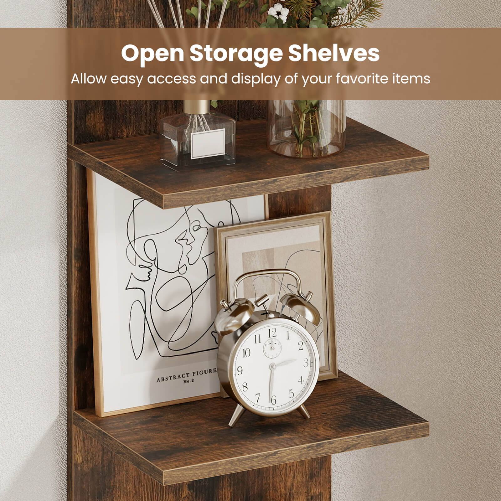 Open Storage Shelves  
Allow easy access and display of your favorite items