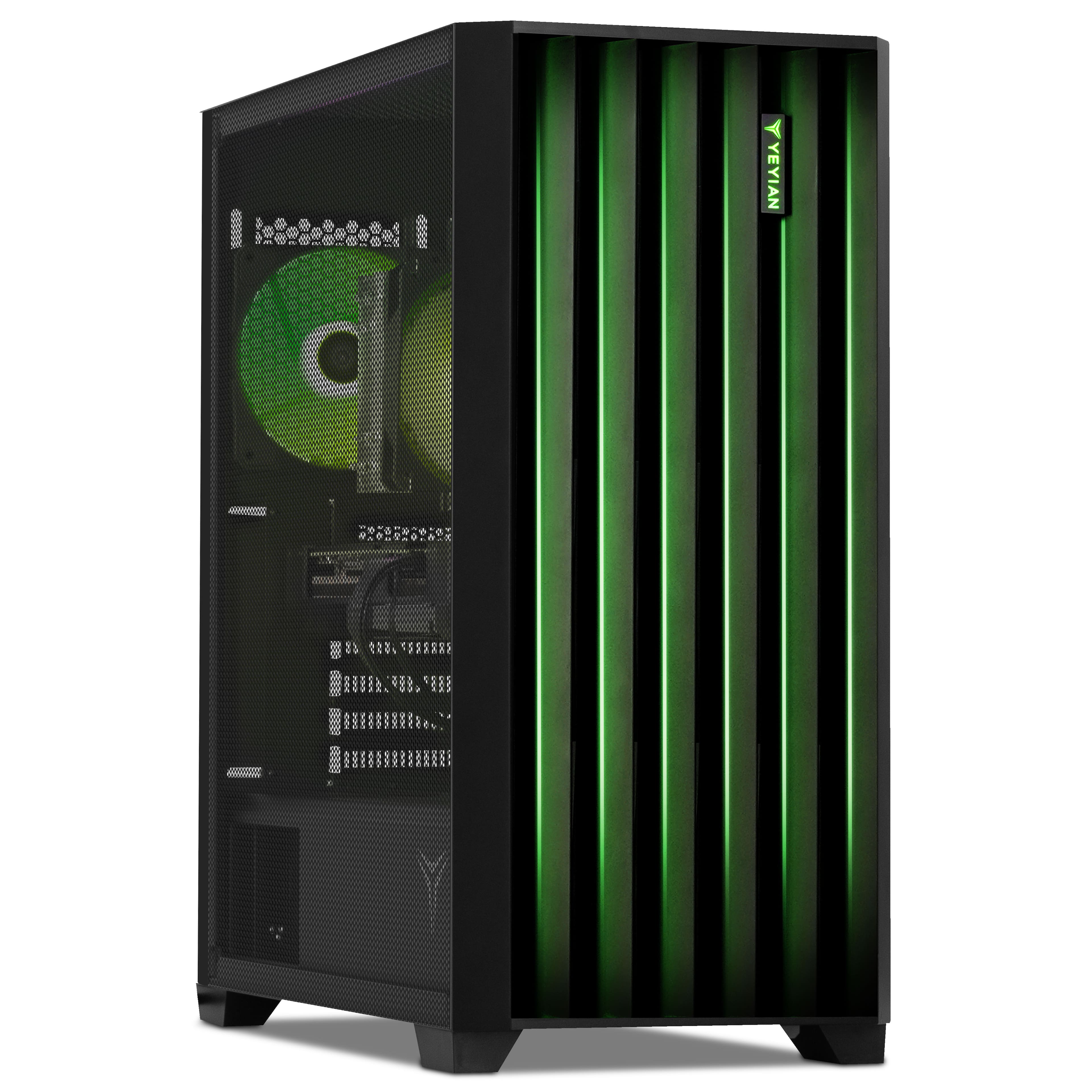YEYIAN - Gaming PC. AMD Ryzen 7 8700F, NVIDIA RTX 5070, 2TB NVMe, 32GB DDR5, 1000W Gold, W11. YPA-PM87F0C-5701U - Black