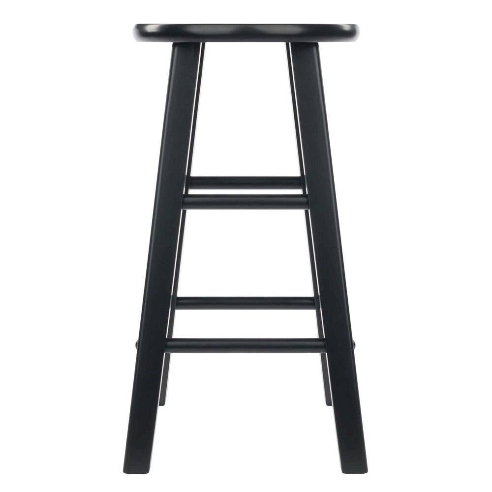 Alt View 1. FurniFact - Black Wooden Barstools – Set of 2 Stools for Kitchen Counter or Bar - Black.