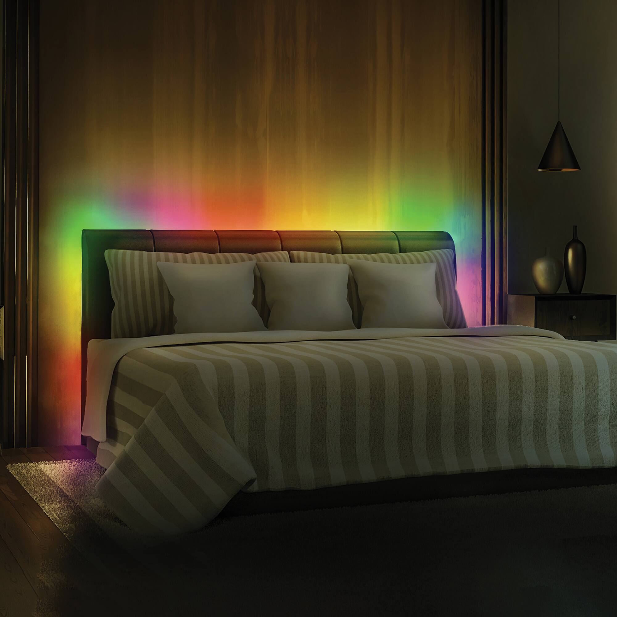 Alt View 1. Monster - Indoor 13ft Dimmable Multi-Color Color Flow LED Light Strip with Remote Control, USB-Powered - Multicolor.