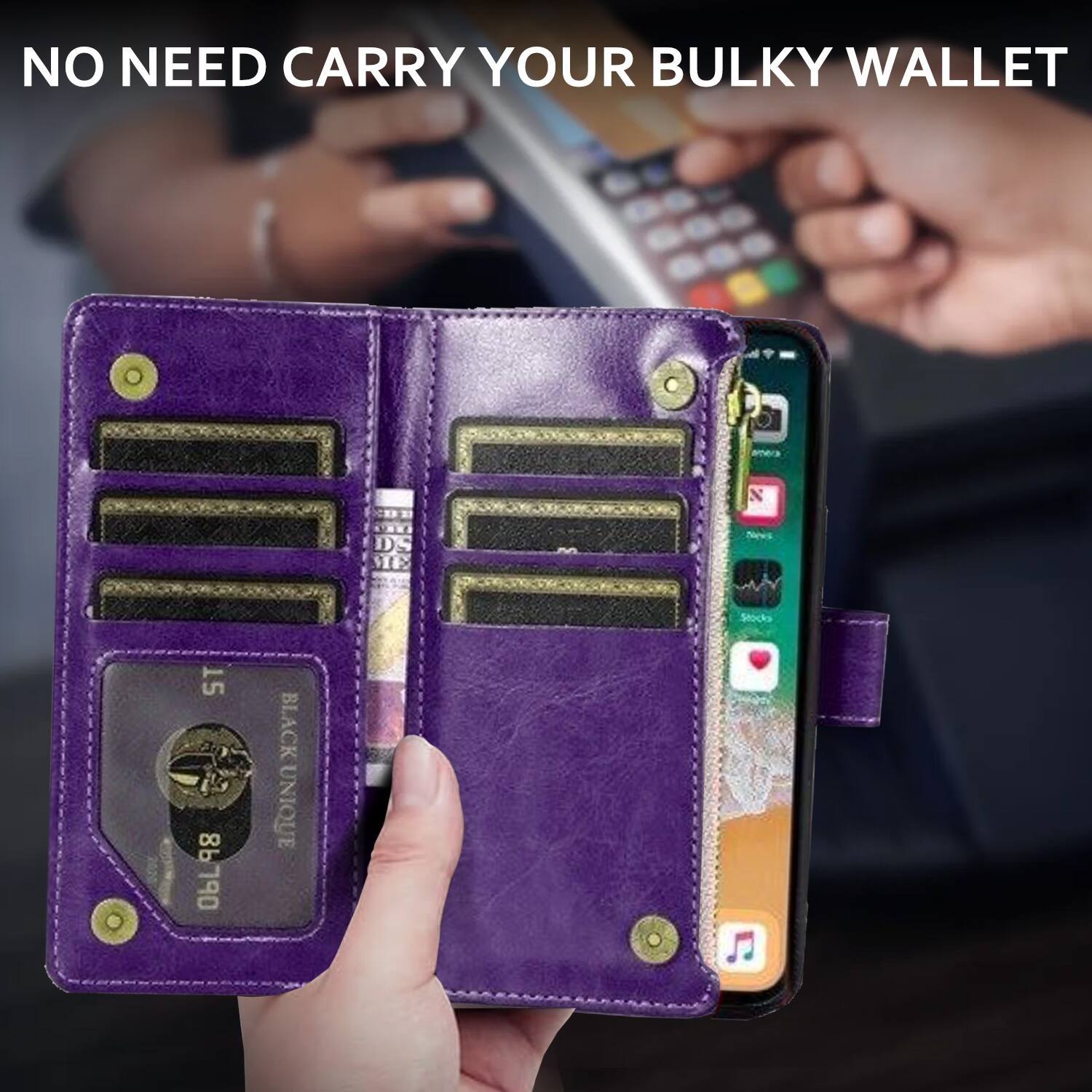 NO NEED CARRY YOUR BULKY WALLET

BLACK UNIQUE