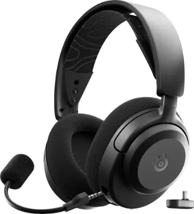 Front. SteelSeries - Arctis Nova 3P Wireless Gaming Headset for PlayStation, PC, Mobile, Handhelds, and Switch - Black.