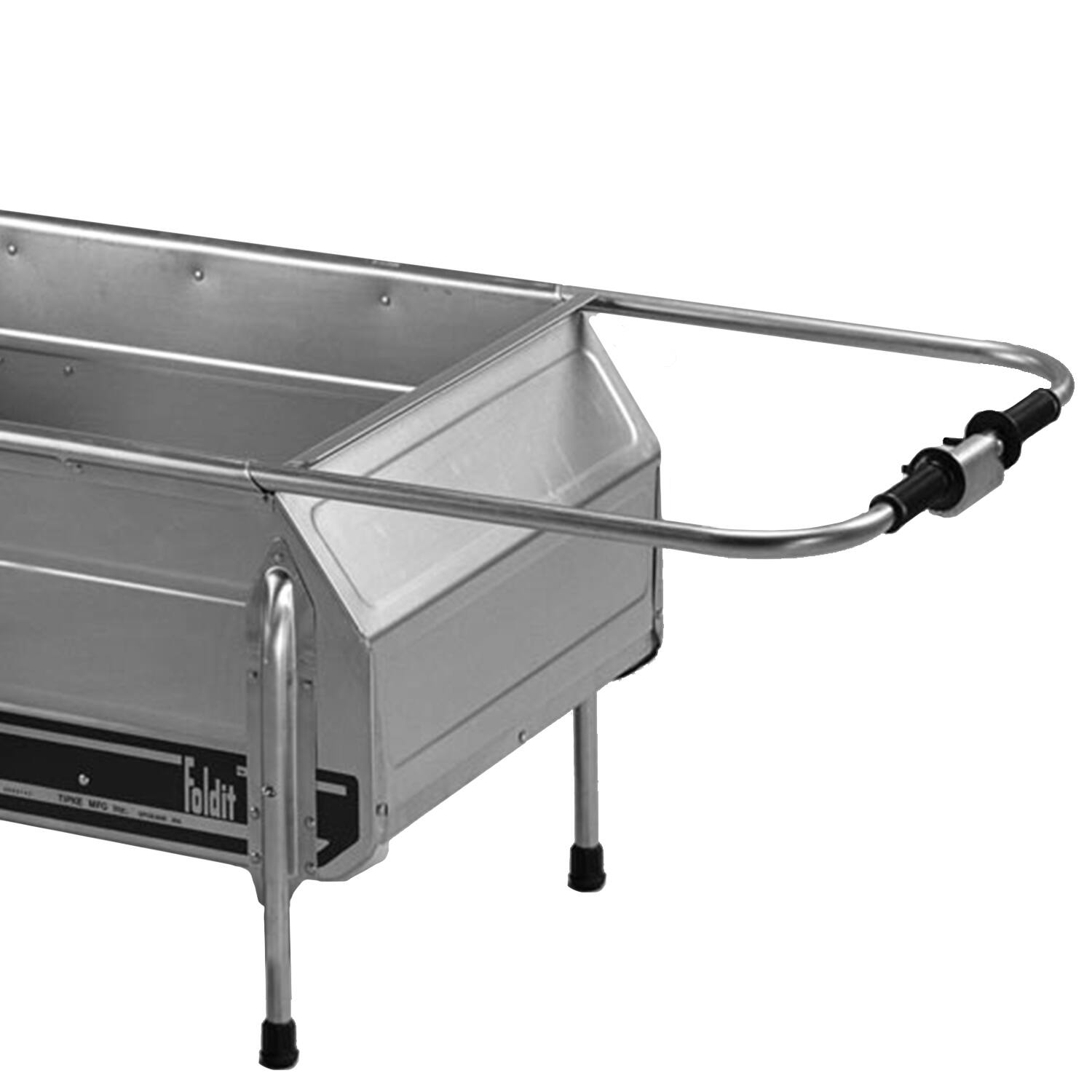 Alt View 5. Tipke Manufacturing Company - Tipke Manufacturing Company Foldit Green Stripe Folding Cart with Rear Gate - Silver.