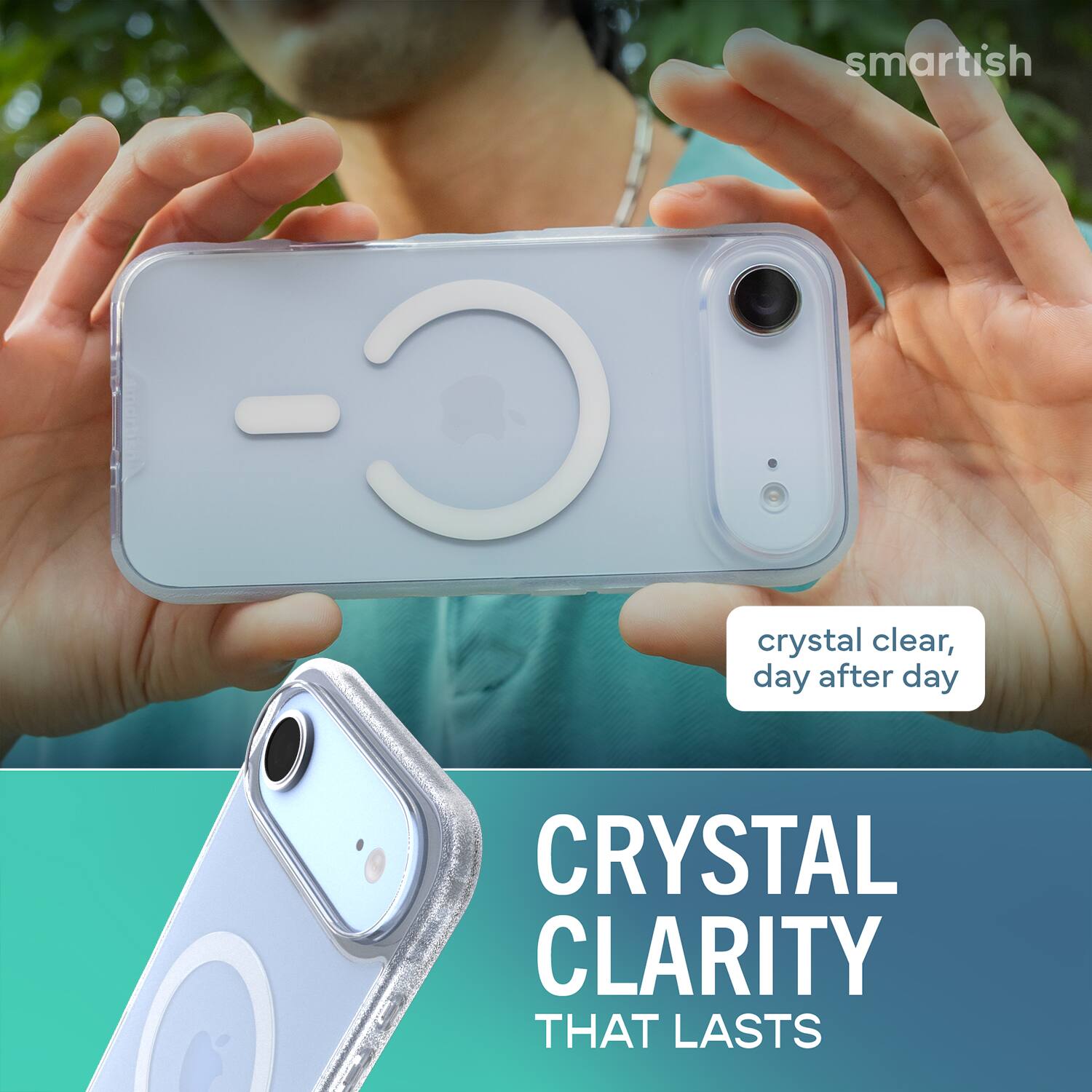 smartish  
crystal clear, day after day  
CRYSTAL CLARITY THAT LASTS