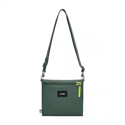 Front. Pacsafe - GO Anti Theft Crossbody Pouch - Spruce Green.