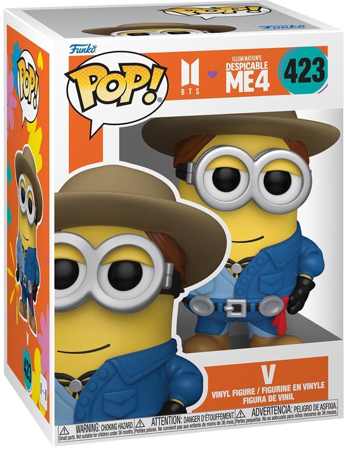Funko F POP! BTS T Fuake ILLUMINATION'S DESPICABLE 423 ME4 V FIGURINE EN VINYLE VINYL FIGURE / FIGURA DE VINIL PELIGRO DE ASFIXIA. D'TOUFFEMENT. ADVERTENCIA: para nios menores de 36 meses. DANGER pequeas. No es adecuado HAZARD. ATTENTION: enfants de moins de 36 mois Partes WARNING: CHOKING convient pas aux Petites pieces. Ne children under 36 months. Not suitable for Smal parts.