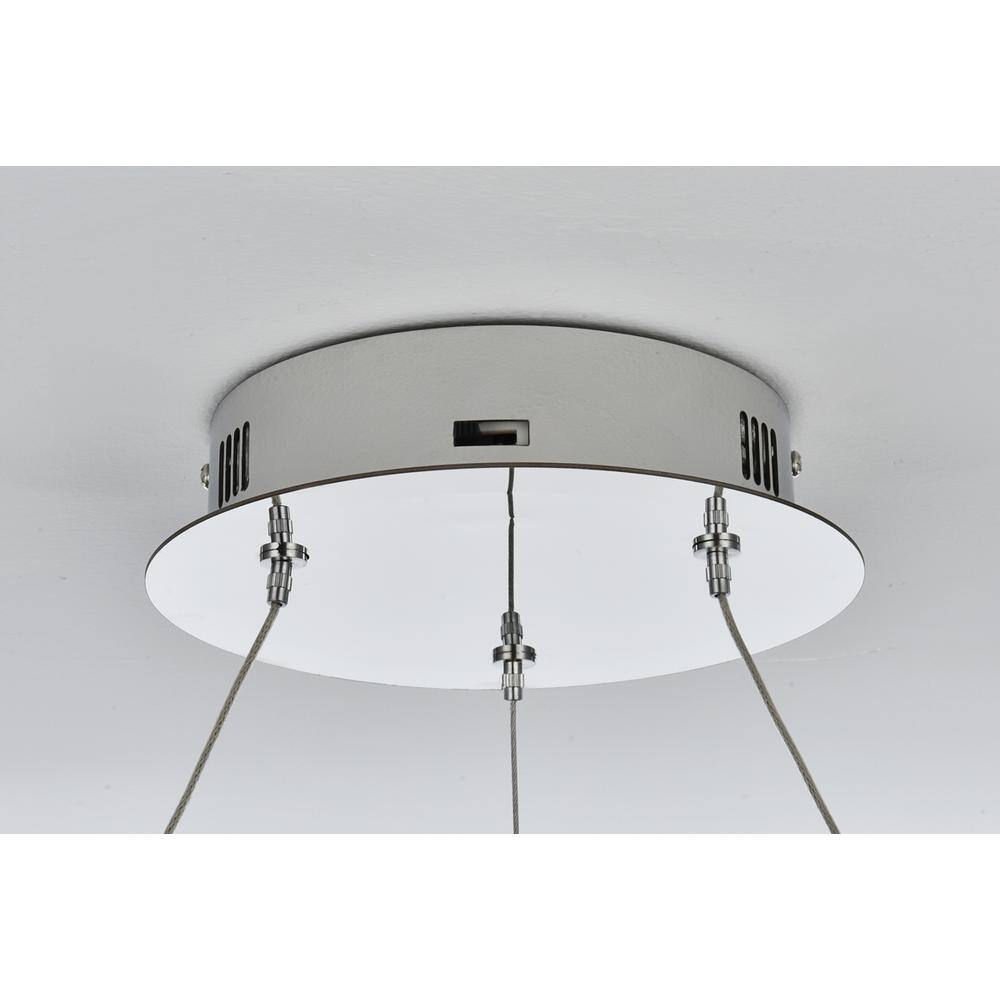 Alt View 6. Elegant Lighting - Linden 22 inch Adjustable LED chandelier in Chrome - Chrome.
