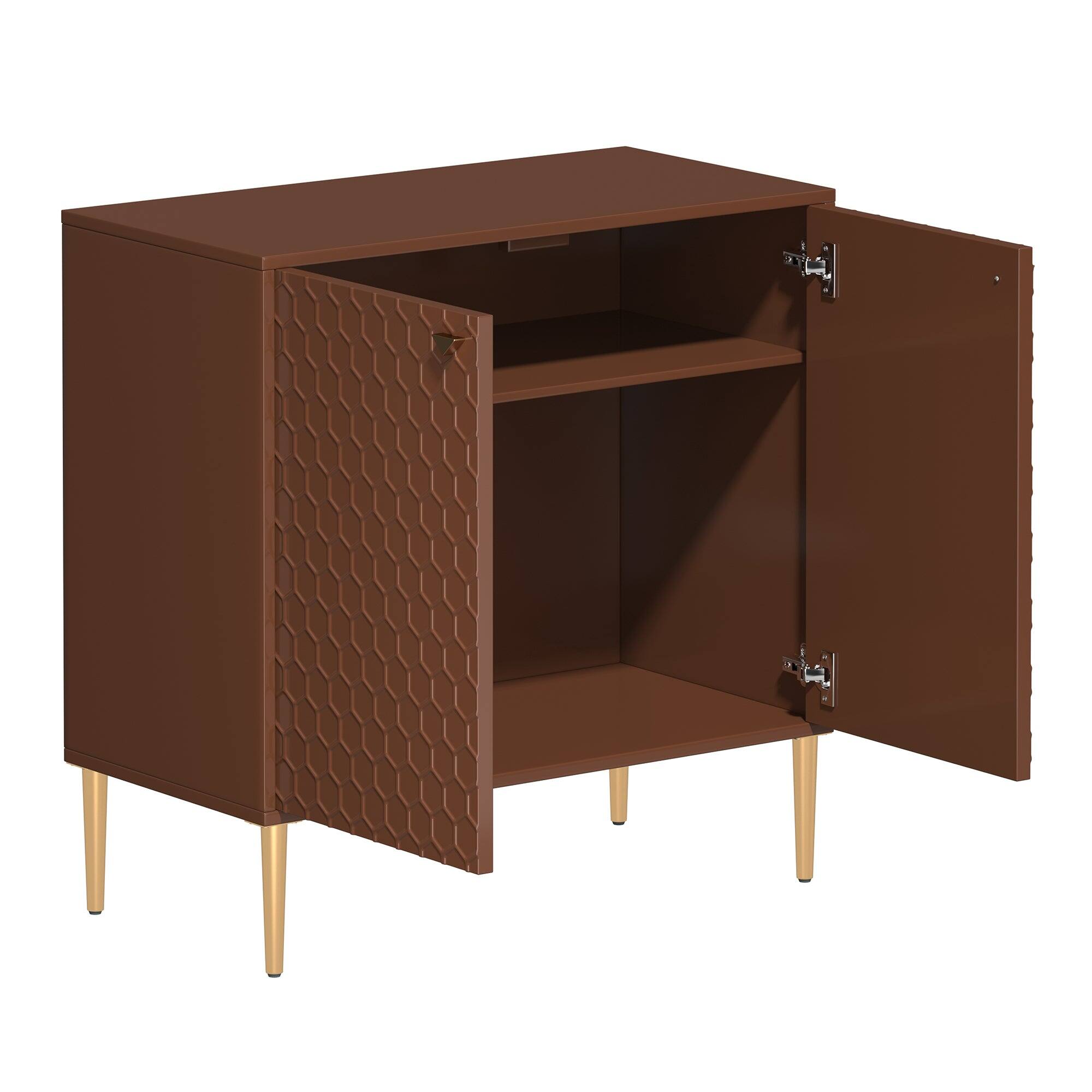 Alt View 9. Boyel Living - Boyel Living 2 Door Cabinet Storage Cabinet - Chocolate Brown.