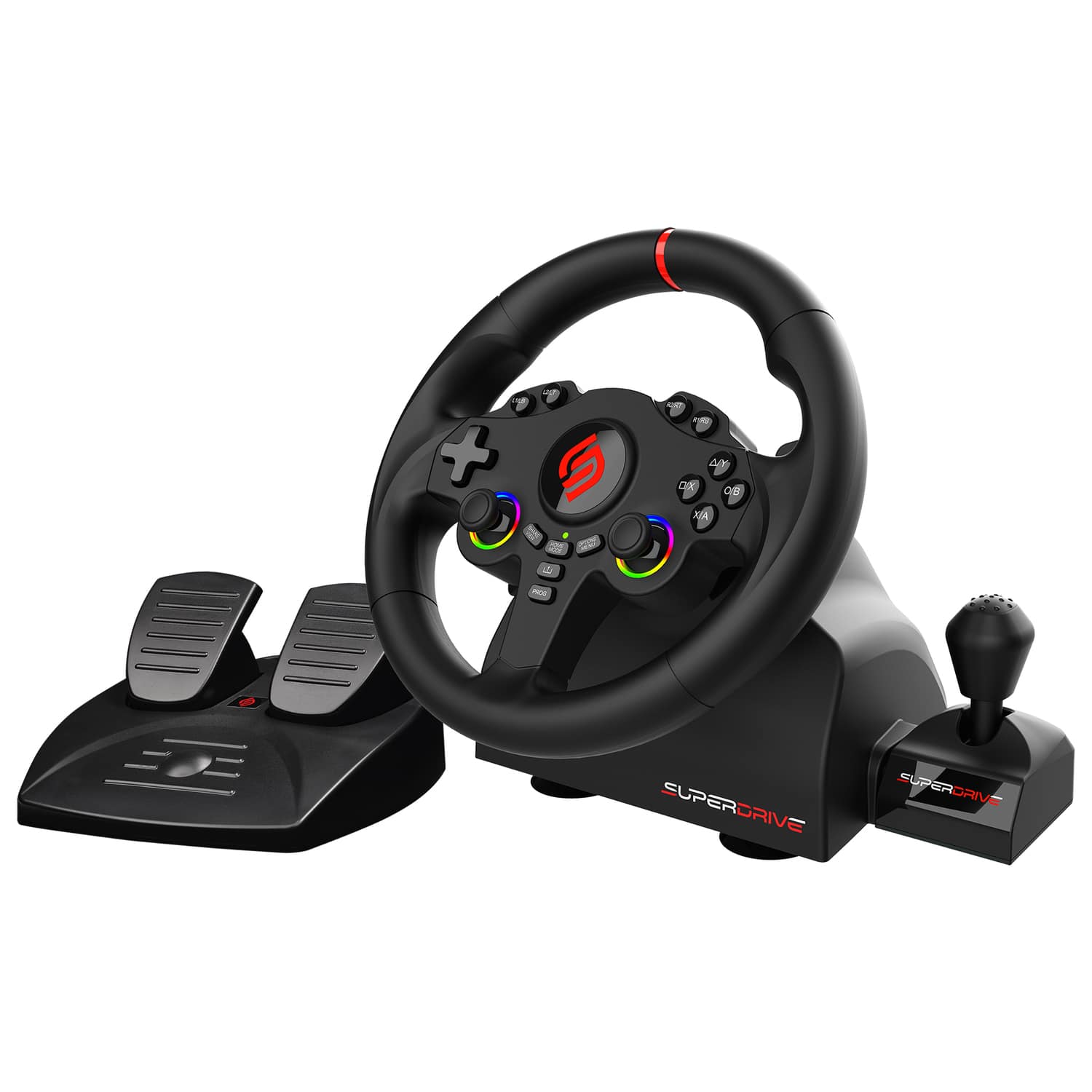Subsonic - 220 RS-X Racing Wheel with Gearshift, Pedal Set, Dual LED Sticks for PS4, Xbox One, Xbox Series XS, Switch, PC - Black price history on PriceWatchPro