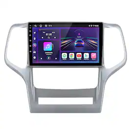Junsun - For Jeep Grand Cherokee 2010-2013 9" Car Stereo Radio GPS Navi BT FM RDS WIFI DSP SWC 8 Core 6+128GB Carplay Android 15 - Silver