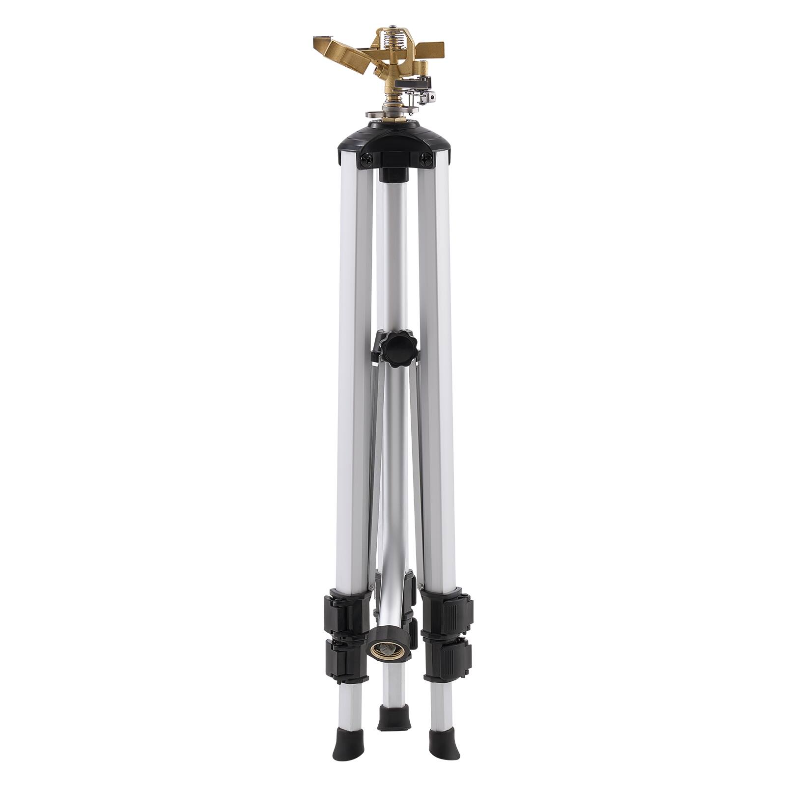 Alt View 5. VEVOR - Impact Sprinkler on Tripod Base, Heavy Duty Tripod Sprinklers with Brass Head & 3/4" Connector, 360 Degree Large Area - White.