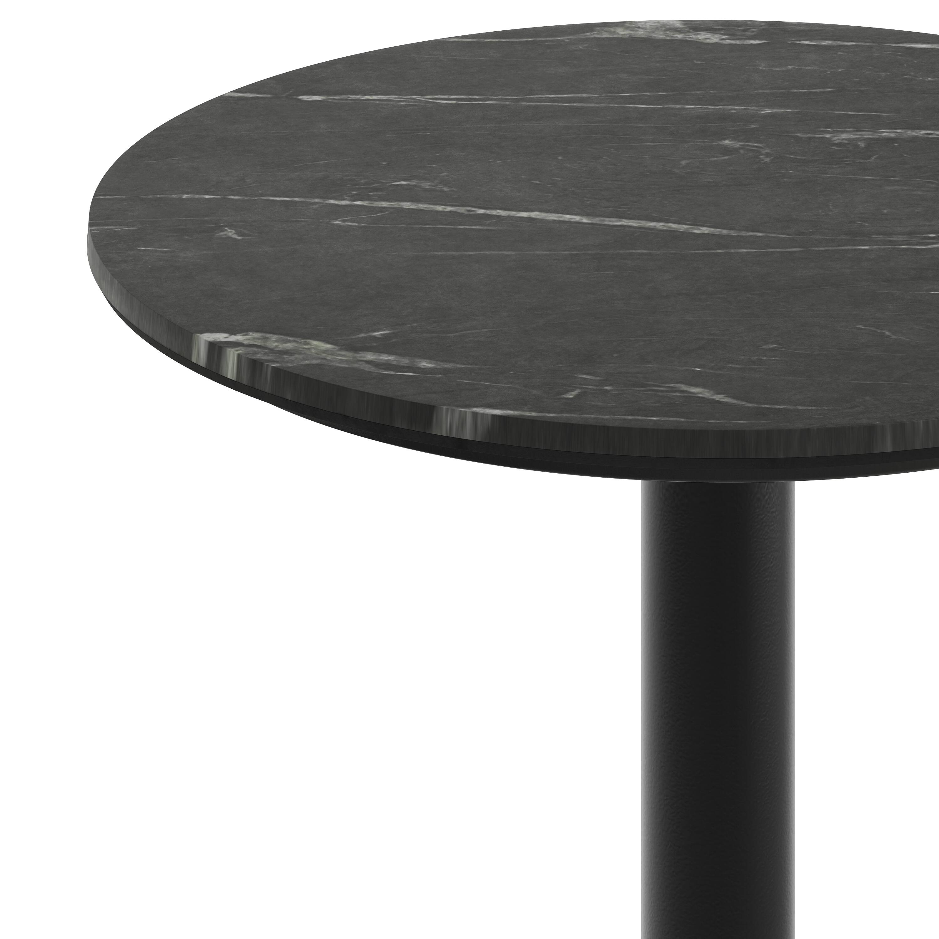 Alt View 9. Emma + Oliver - PureShield Tabletop with Seam-Free Surface Innovation and Table Height X-Base - Black Faux Marble/Black Base.