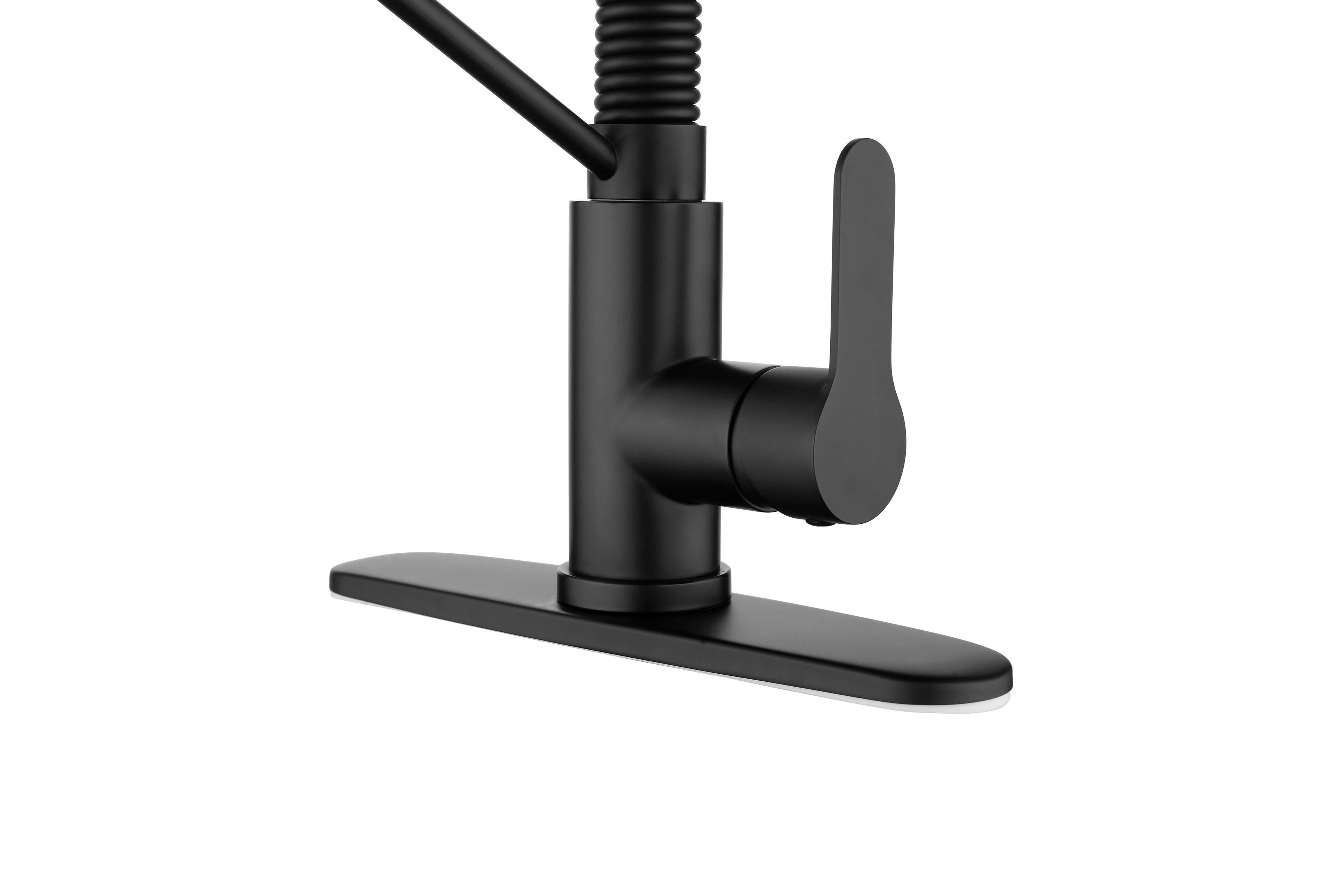 Alt View 5. Siljoy - Kitchen Faucet with Soap Dispenser Single Handle & Hole Pull Down Sprayer Utility Sink Faucet Stainless Steel 1.8 GPM - Matte Black.