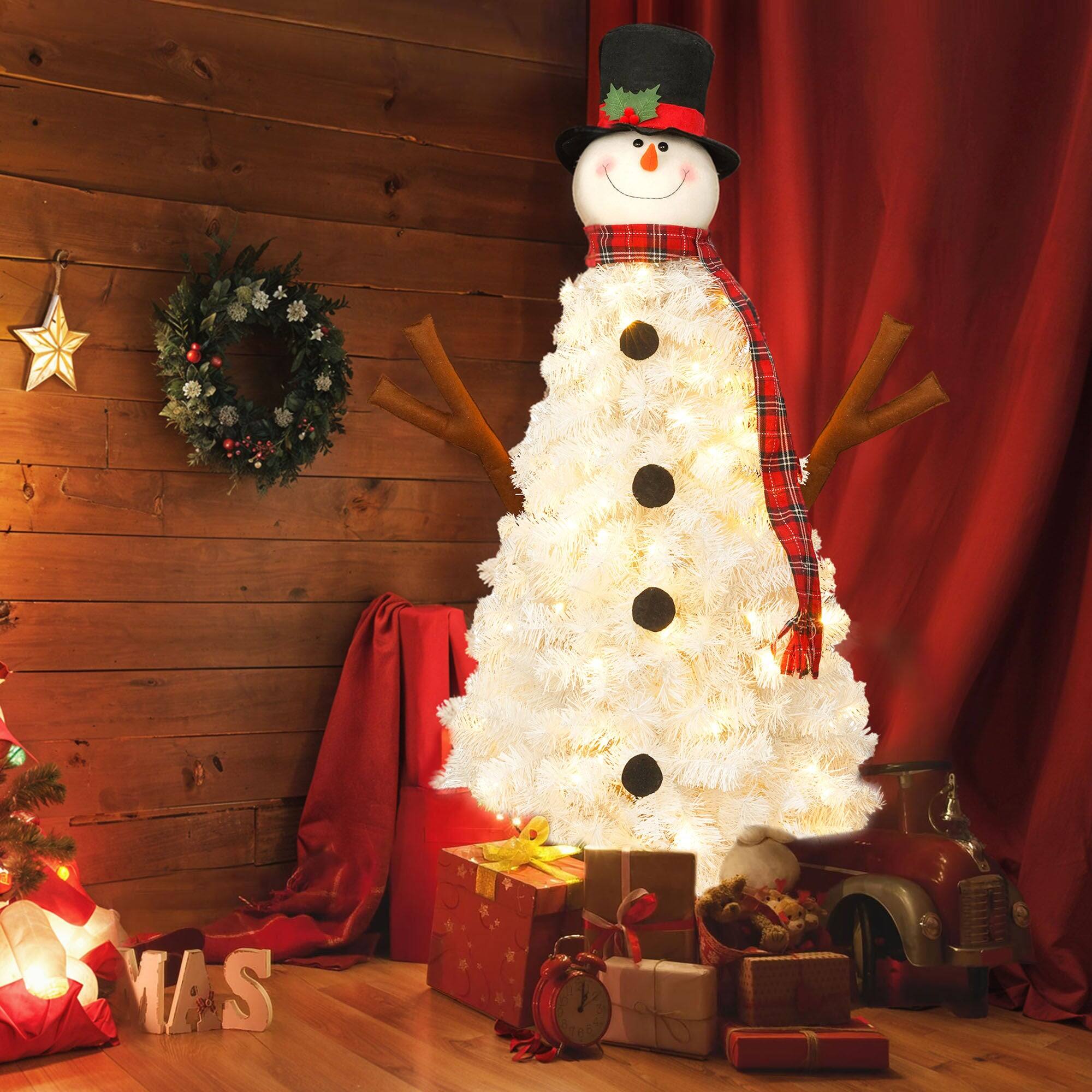 Alt View 1. Hivvago - 4ft Pre-lit Christmas Tree with 100 Lights - White.