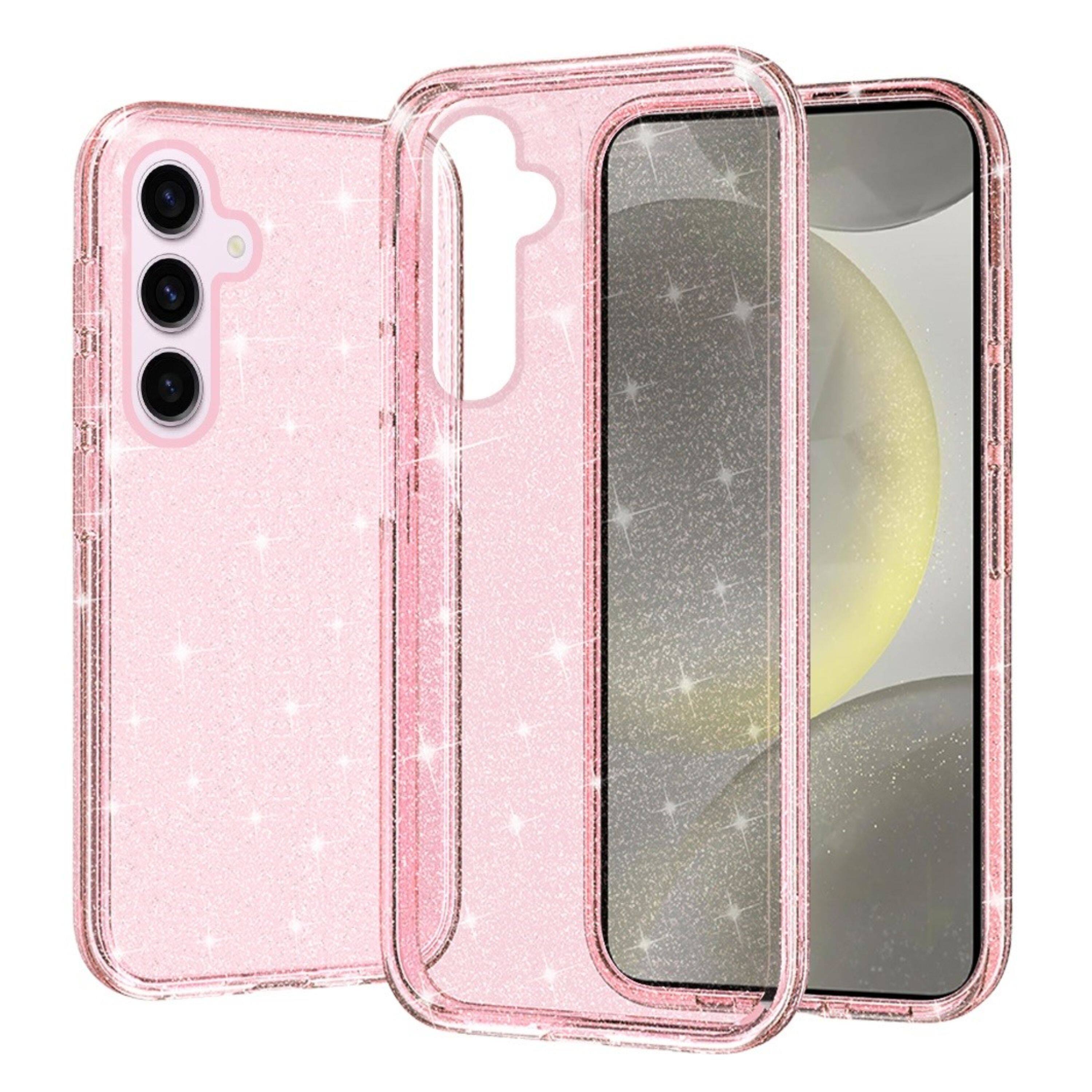 Kitcheniva - Translucent Glitter 3mm Thick Phone Case With Tempered Glass For Samsung Galaxy S25+/S24+ - Pink price history on PriceWatchPro