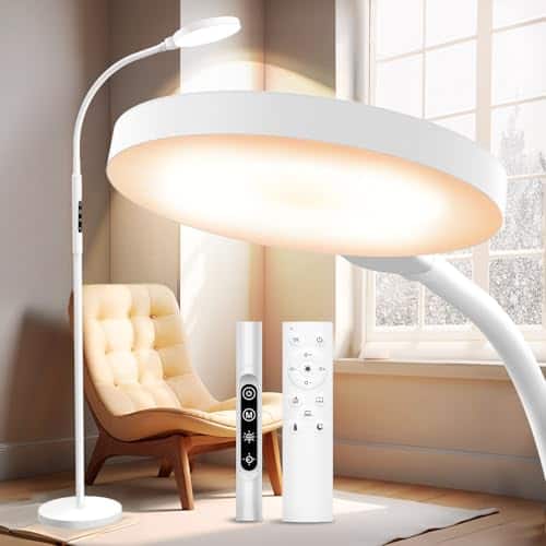 Morfone LED Full Spectrum Happy Therapy Lamp. retractable floor