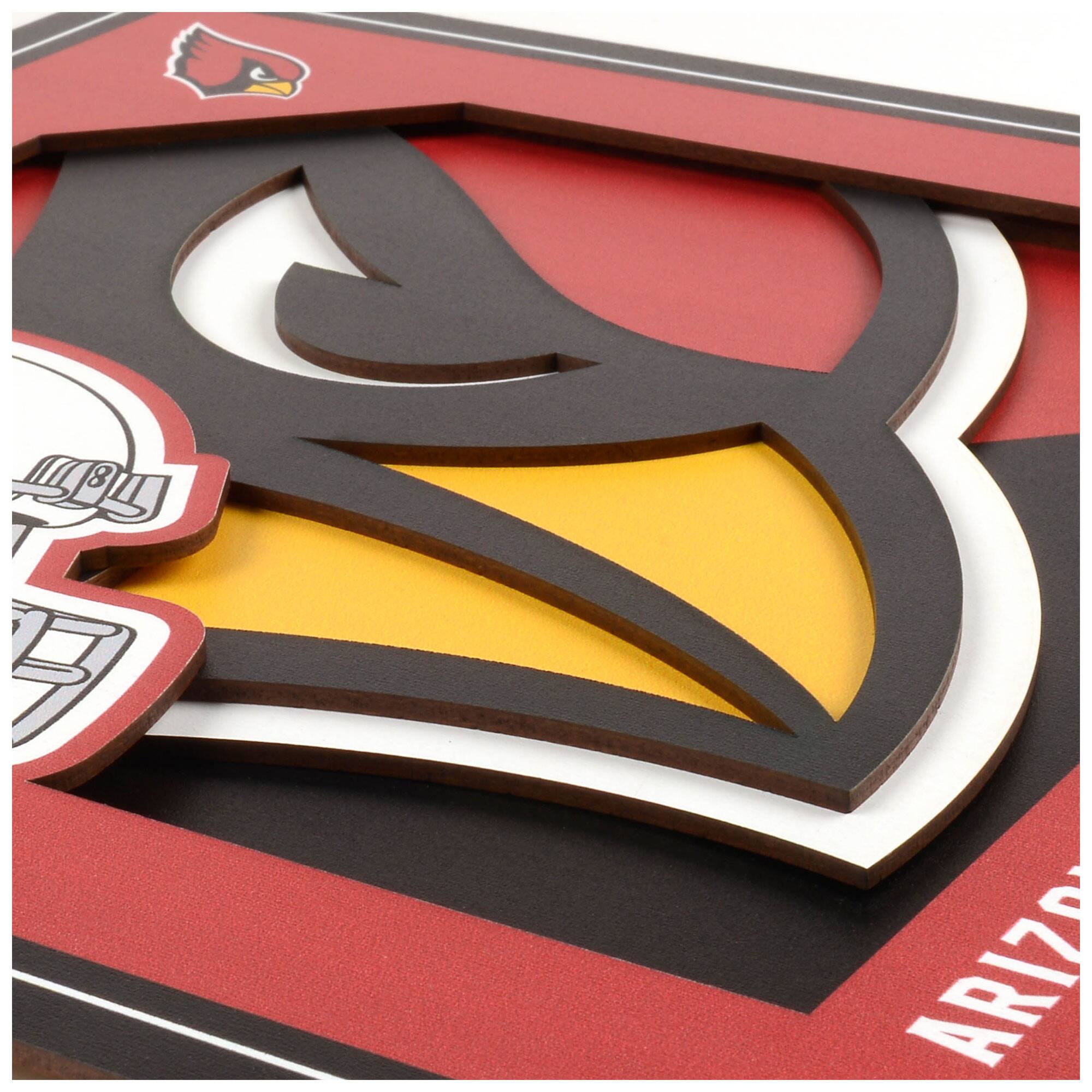 Alt View 1. YouTheFan - Arizona Cardinals 12'' x 12'' 3D Logo Wall Art - Multicolor.