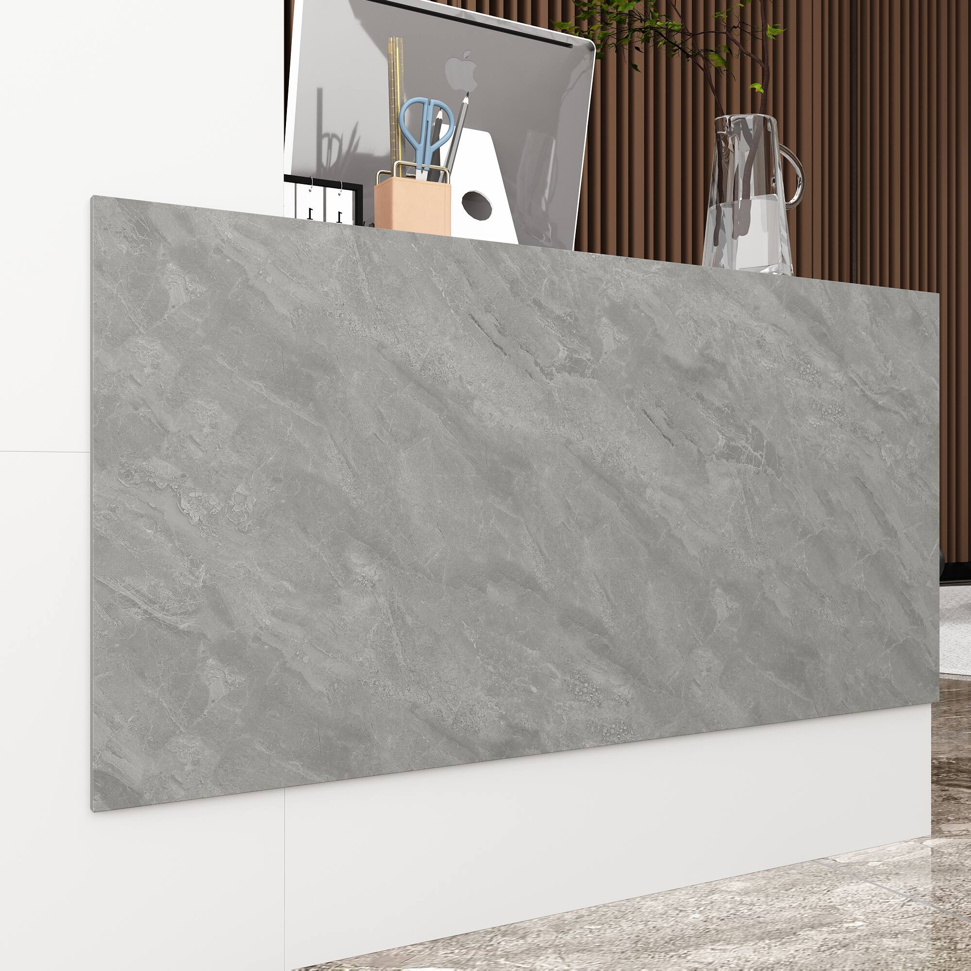 Alt View 9. Famapy - Famapy Modern Office Furniture Set: Sleek Desks & Reception Counters - White & Gray.