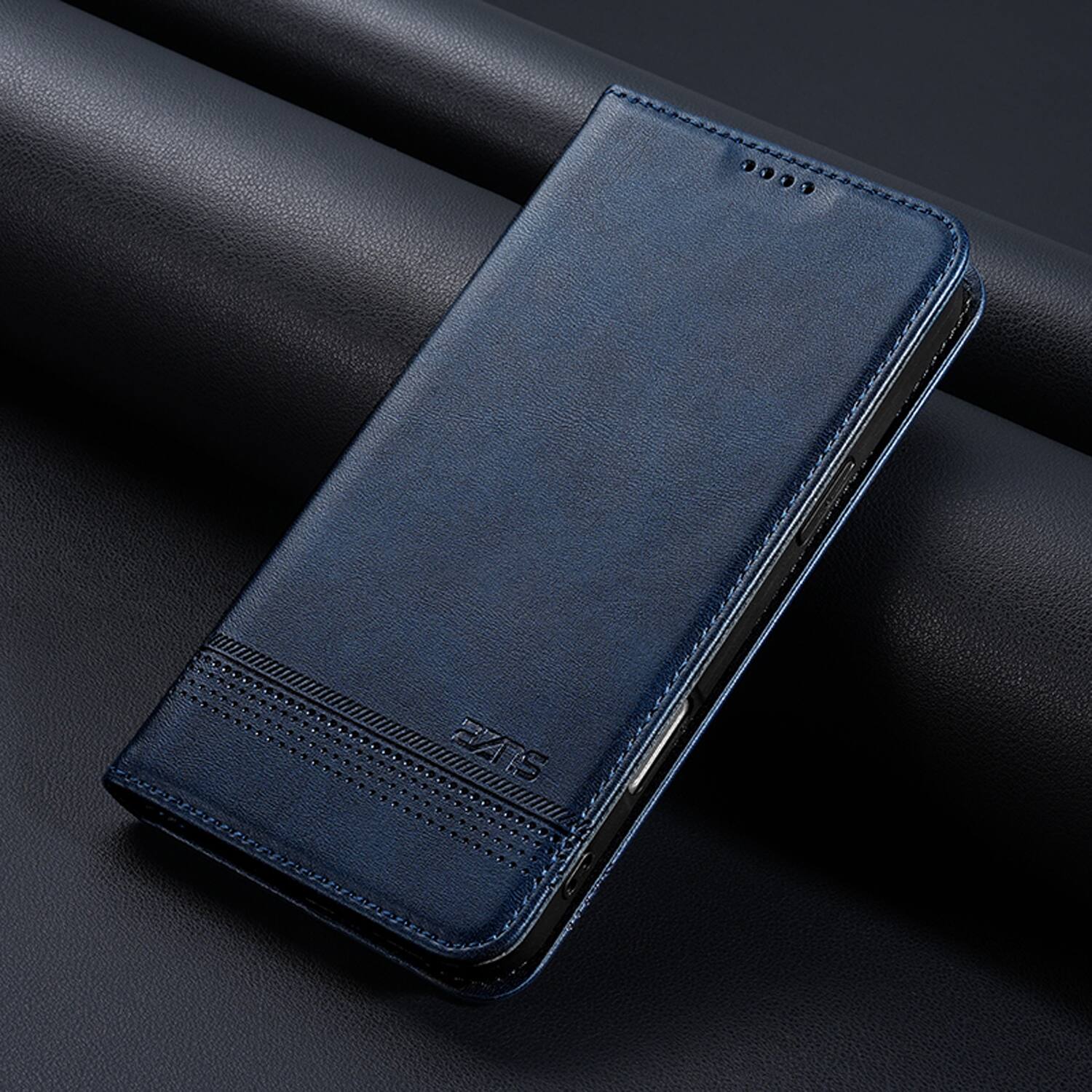 Alt View 5. Dteck - PU Leather Flip Wallet Case for Apple iPhone 17,Magnetic Closure Card Slots Kickstand Cover,Shock-Absorbing TPU Cover - Blue.