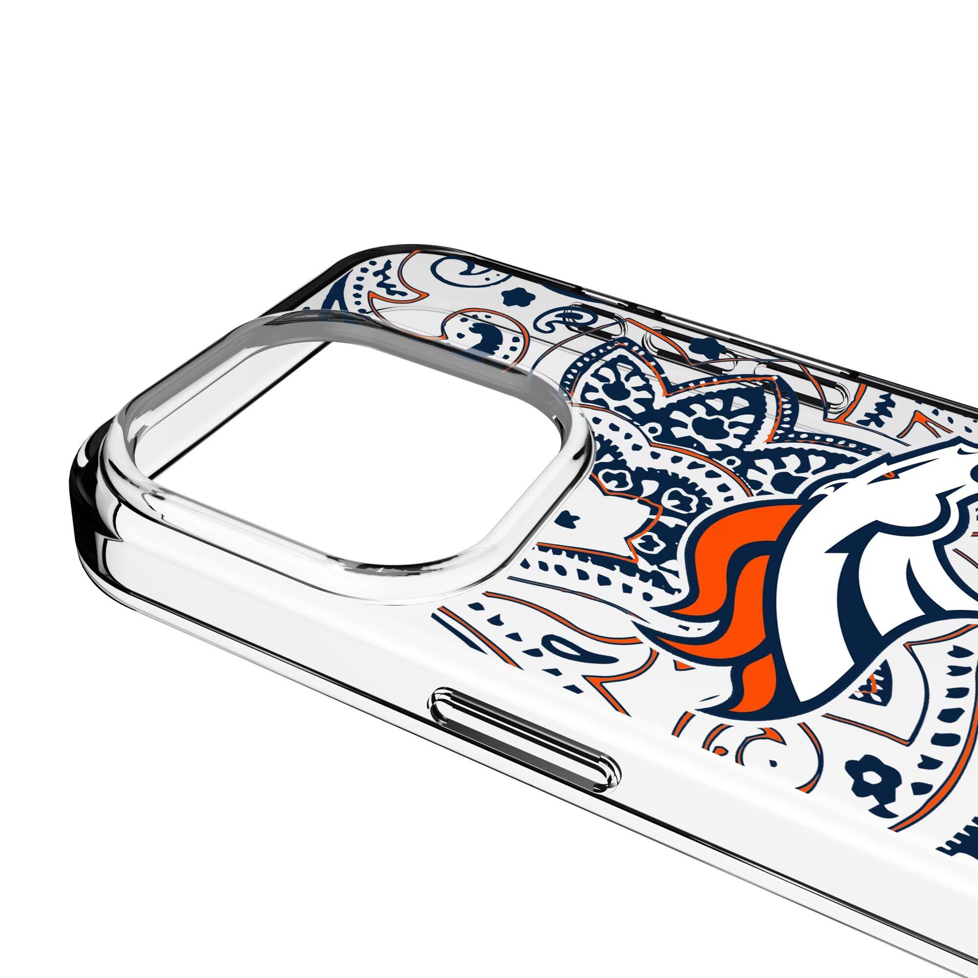 Alt View 2. Keyscaper - iPhone Clear Paisley Design Case - 14 Pro - Multicolor.