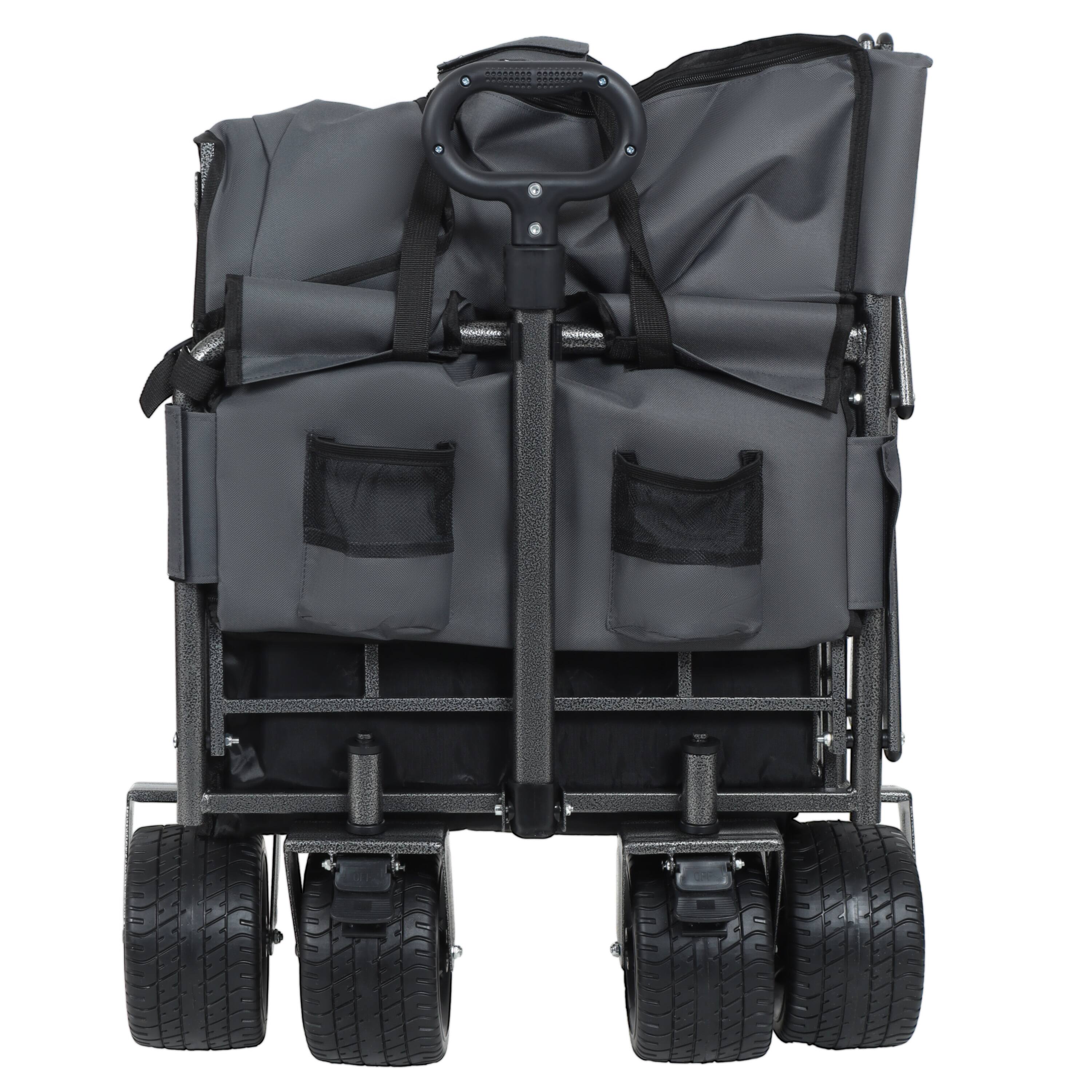 Alt View 1. Mondawe - 3-in-1 Convertible Folding Wagon Utility Carts w/ 500LBS Capacity, 180L Space, All-Terrain Wheels for Outdoor Use - Gray.