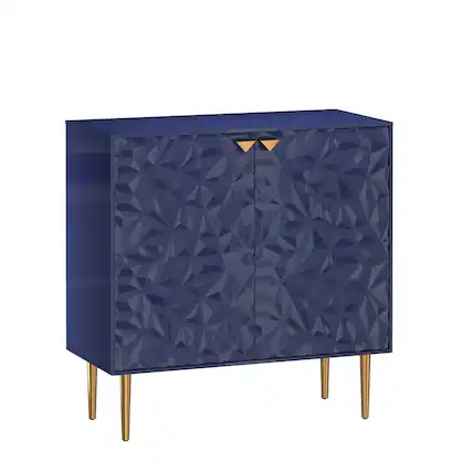 Front. Boyel Living - 2 Door Locker Accent Cabinet - Navy.