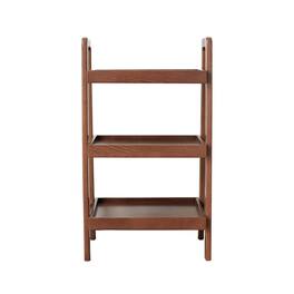 Loheer - 3-tier solid oak bookshelf, color entryway shoe rack, 31.5-inch height - Walnut