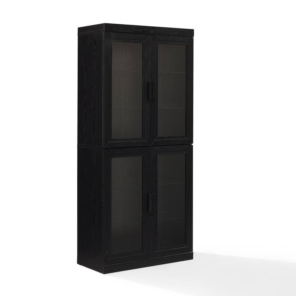 Alt View 3. Crosley Furniture - Essen Glass Door Kitchen Pantry Storage Cabinet - Black.