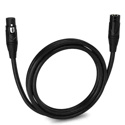 Front. Lyxpro - Quad Series 6 ft XLR Cable, Male to Female 4-Conductor Balanced Microphone Cable - Black.