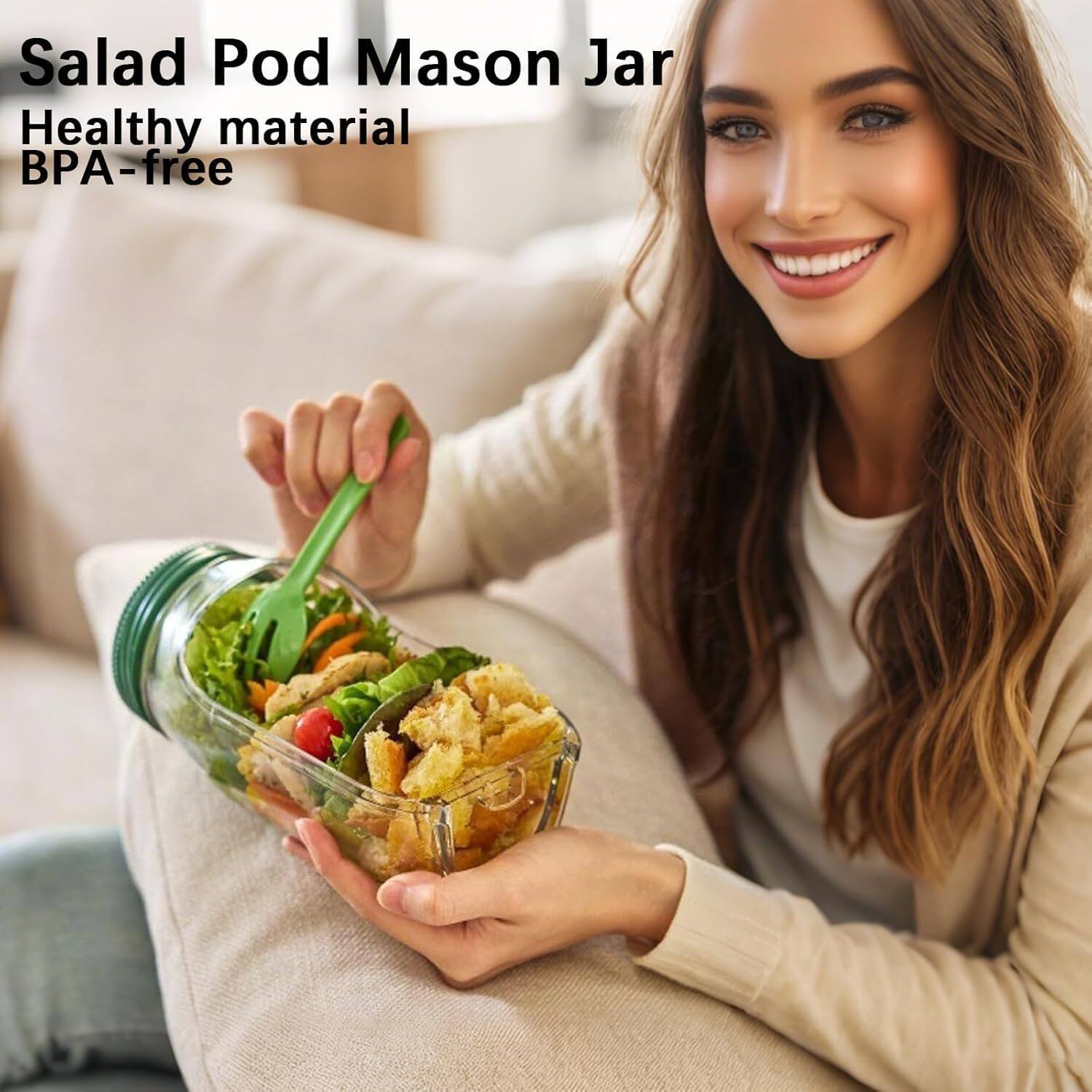 Salad Pod Mason Jar  
Healthy material  
BPA-free