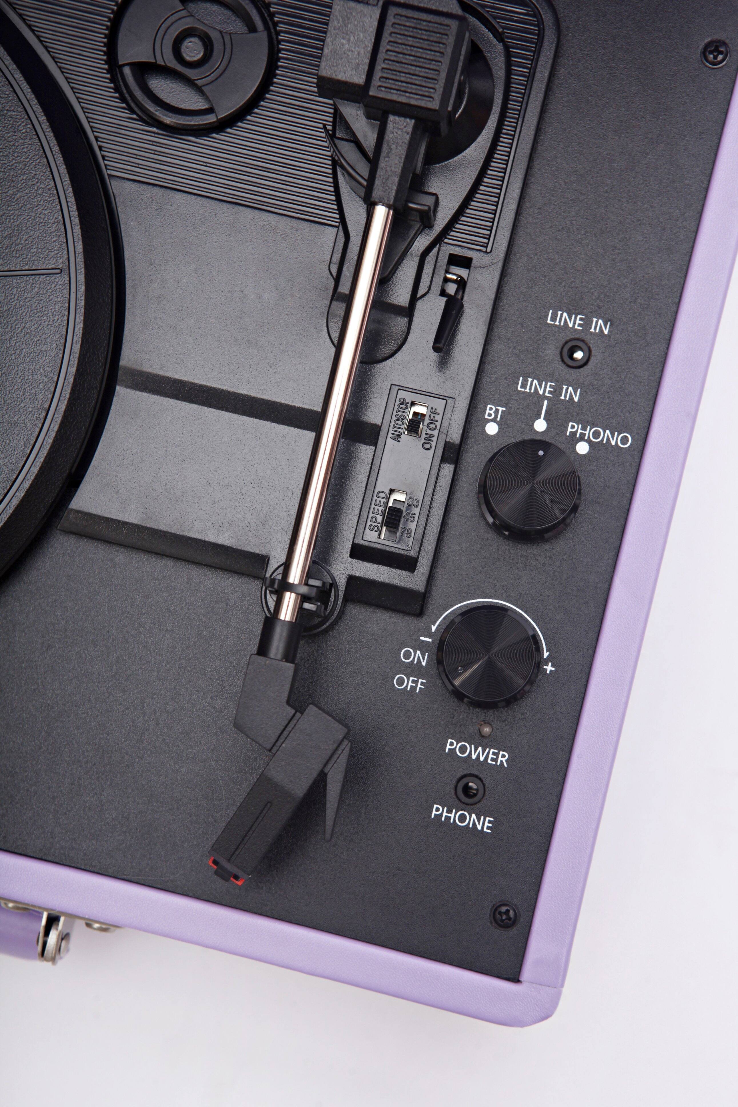 Arkrocket Curiosity III Suitcase Bluetooth Record Player Turntable