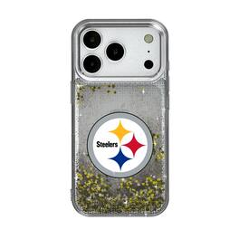 Keyscaper - NFL - Pittsburgh Steelers Linen Logo iPhone Glitter Case - 14 - Multicolor