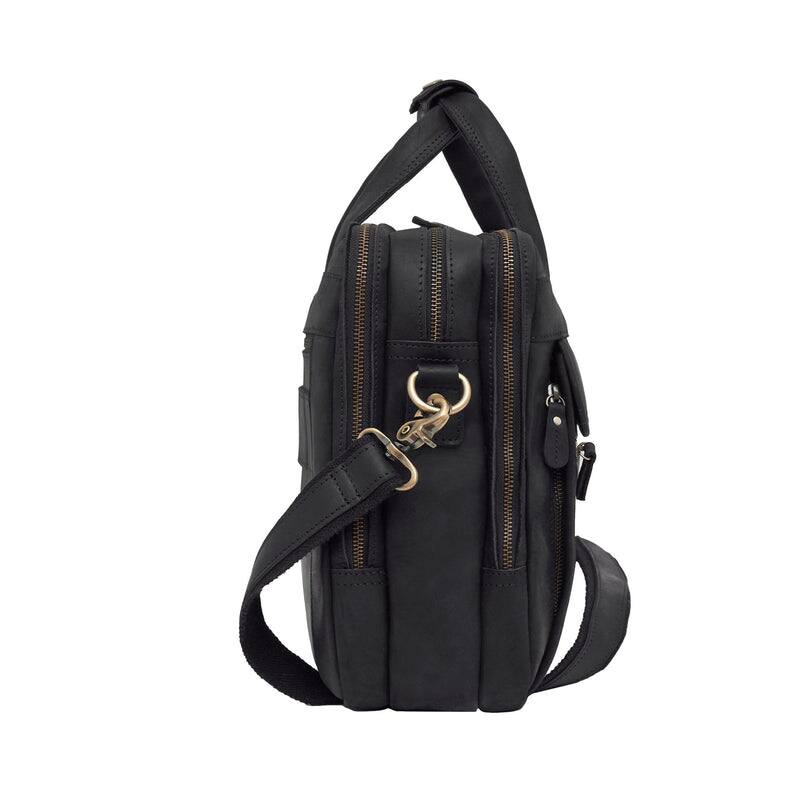 Alt View 1. Luxorro - Leather Briefcase for men. Fits 17" Laptops - Black.