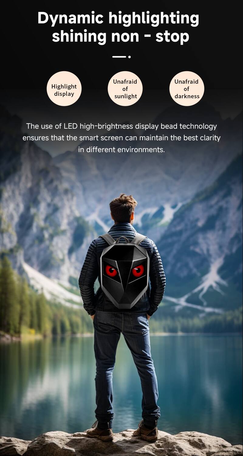 Dynamic highlighting - shining non-stop  
Highlight display  
Unafraid of sunlight  
Unafraid of darkness  

The use of LED high-brightness display bead technology ensures that the smart screen can maintain the best clarity in different environments.