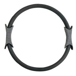 Power Systems - 15" Pilates Ring (Firm Resistance), Exercise Ring with Foam Cover & 2 Molded Handles - Gray