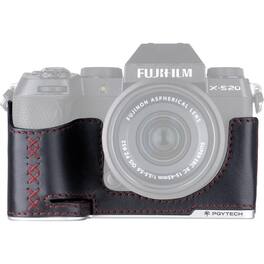 PGYTECH - Leather Half Case for Fujifilm X-S20 Camera, Midnight Black
