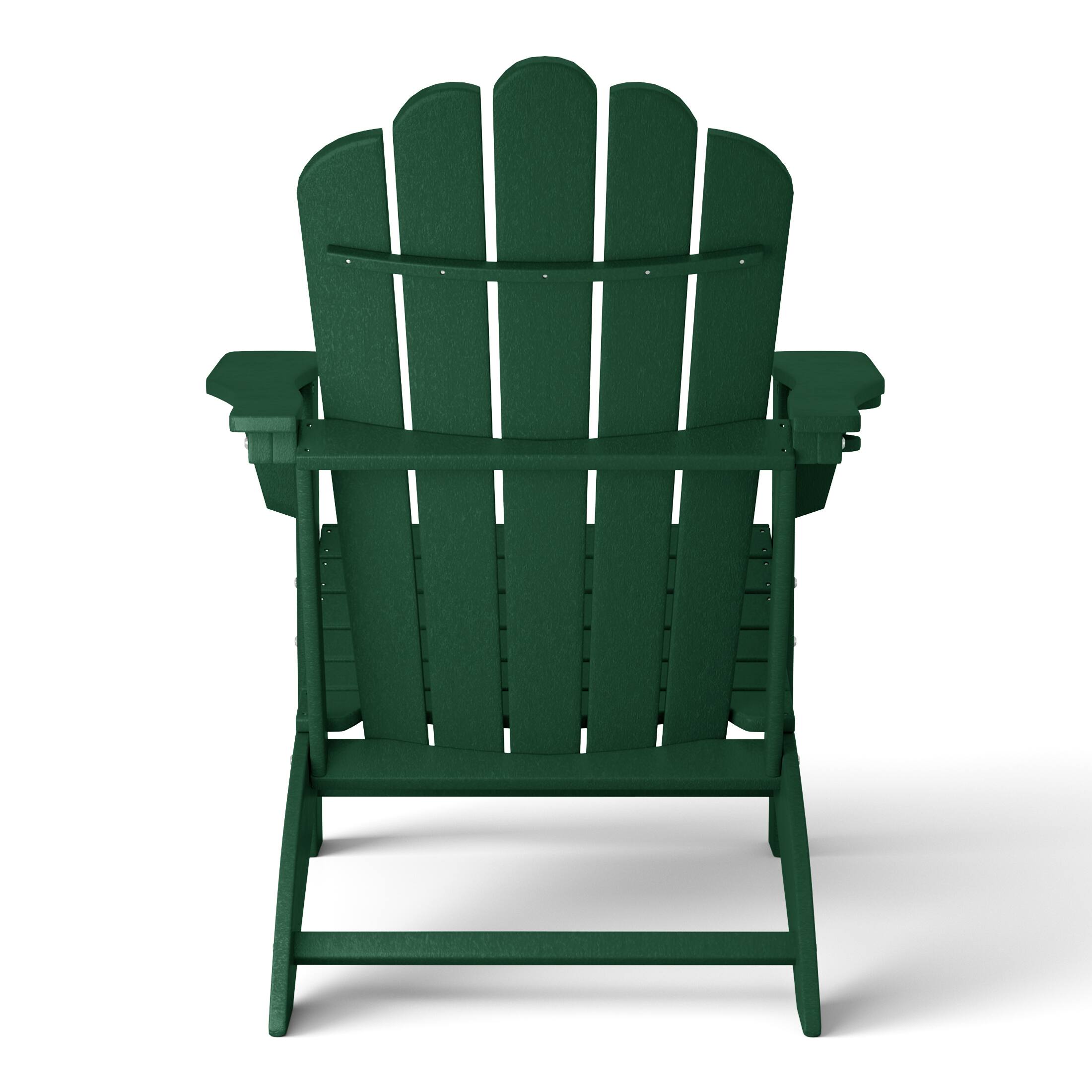 Alt View 3. WestinTrends - WestinTrends Highland Outdoor Patio HDPE Adirondack Chairs With Cup Holders (Set of 2) - Dark Green.