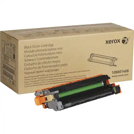 Black Drum Cartridge
Module photorécepteur noir
Cartuccia fotoricettore nero
Schwarz-Trommelmeinheit
Cartucho de cilindro negro
Cartucho do fotorreceptor preto
Xerox VersaLink C600 Color Printer
Xerox VersaLink C605 Color Printer
108R01488
www.xerox.com