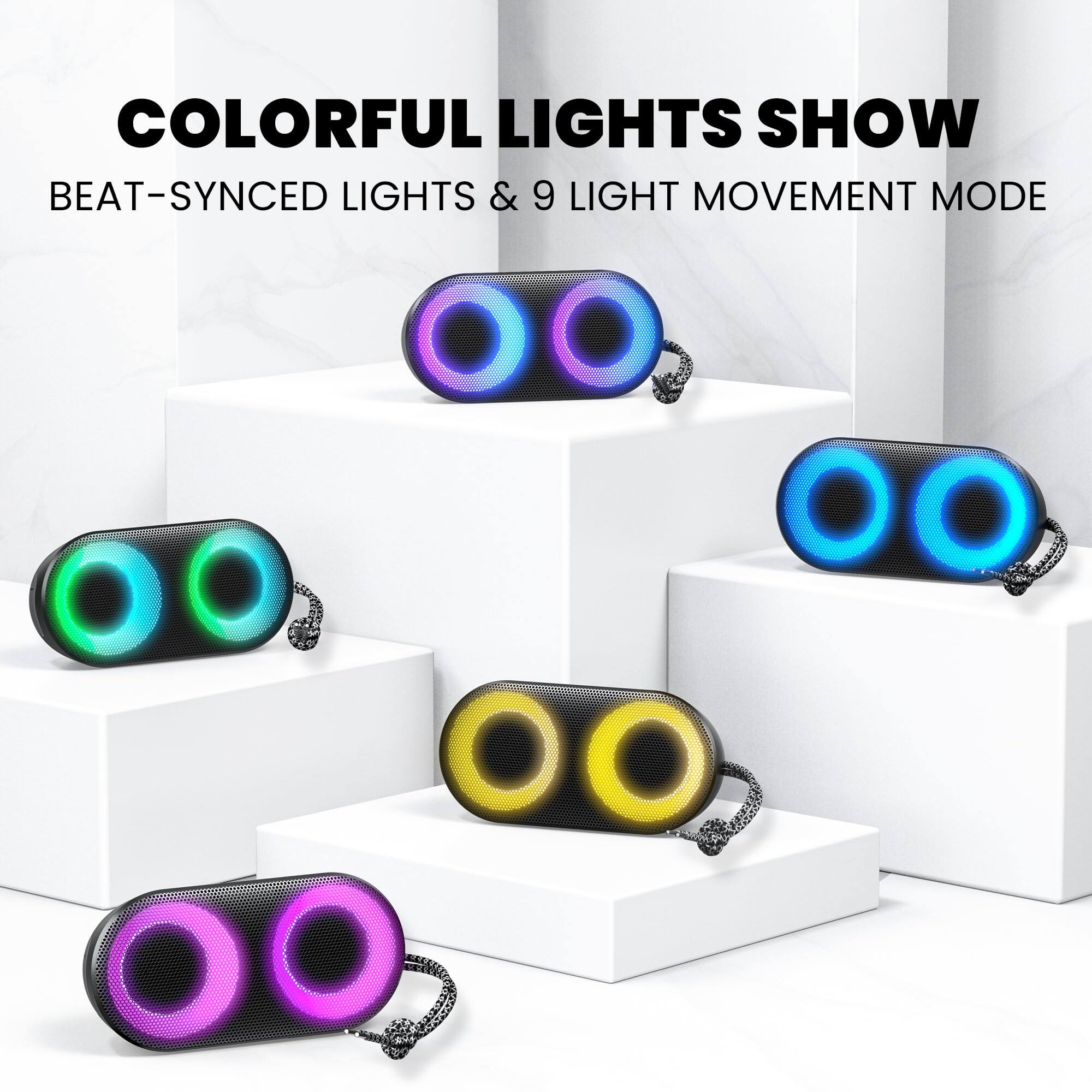 COLORFUL LIGHTS SHOW  
BEAT-SYNCED LIGHTS & 9 LIGHT MOVEMENT MODE