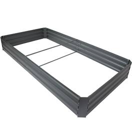 Sunnydaze - Galvanized Steel Rectangle Raised Garden Bed - 4' x 8' - Gray