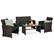 Front. Best Choice Products - Best Choice Products 4-Piece Outdoor Wicker Patio Conversation Furniture Set w/ Table, Cushions - Brown/Midnight Green - Brown/Midnight Green.