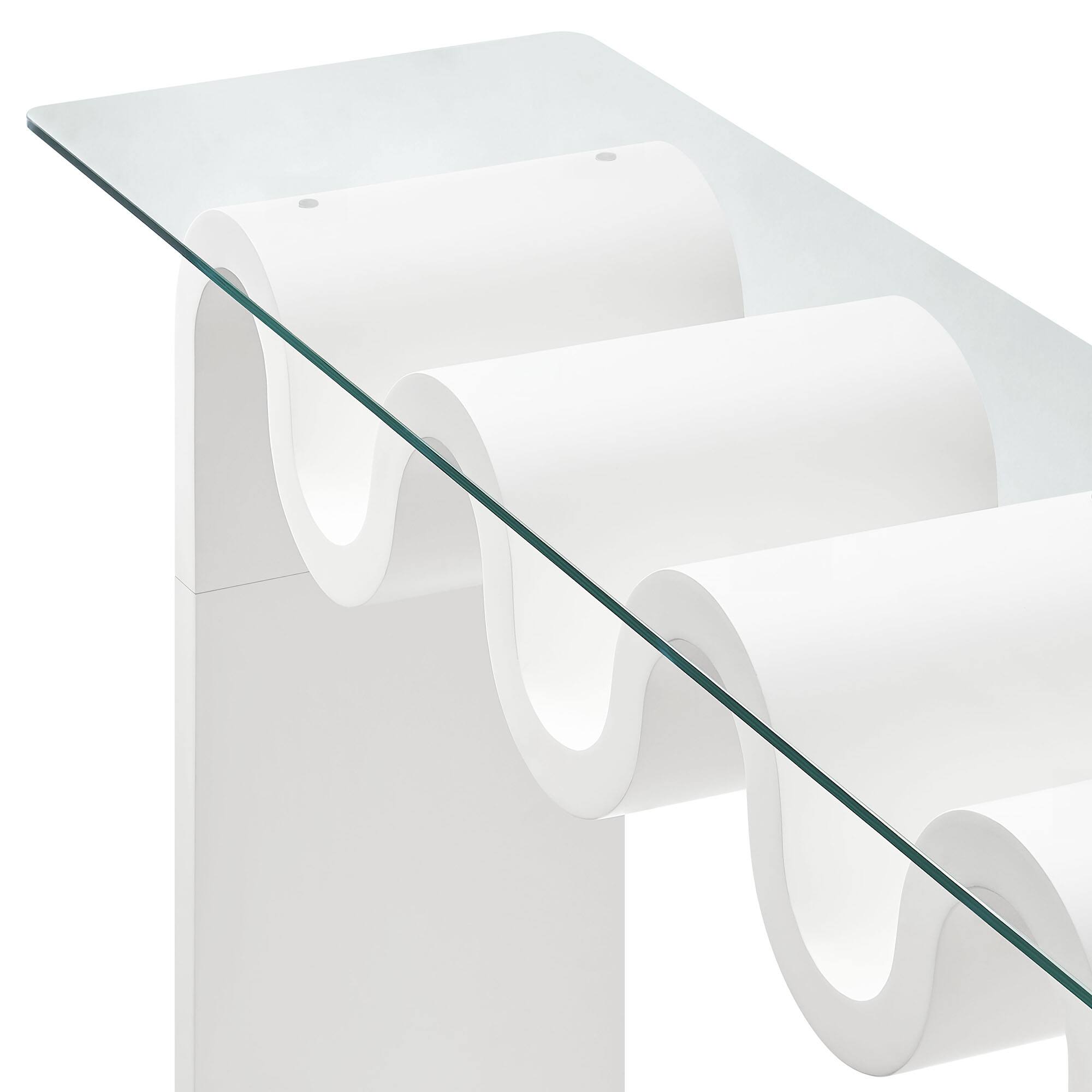 Alt View 5. Modway - Ondine Glass Top 50" Console Table by Modway - White.