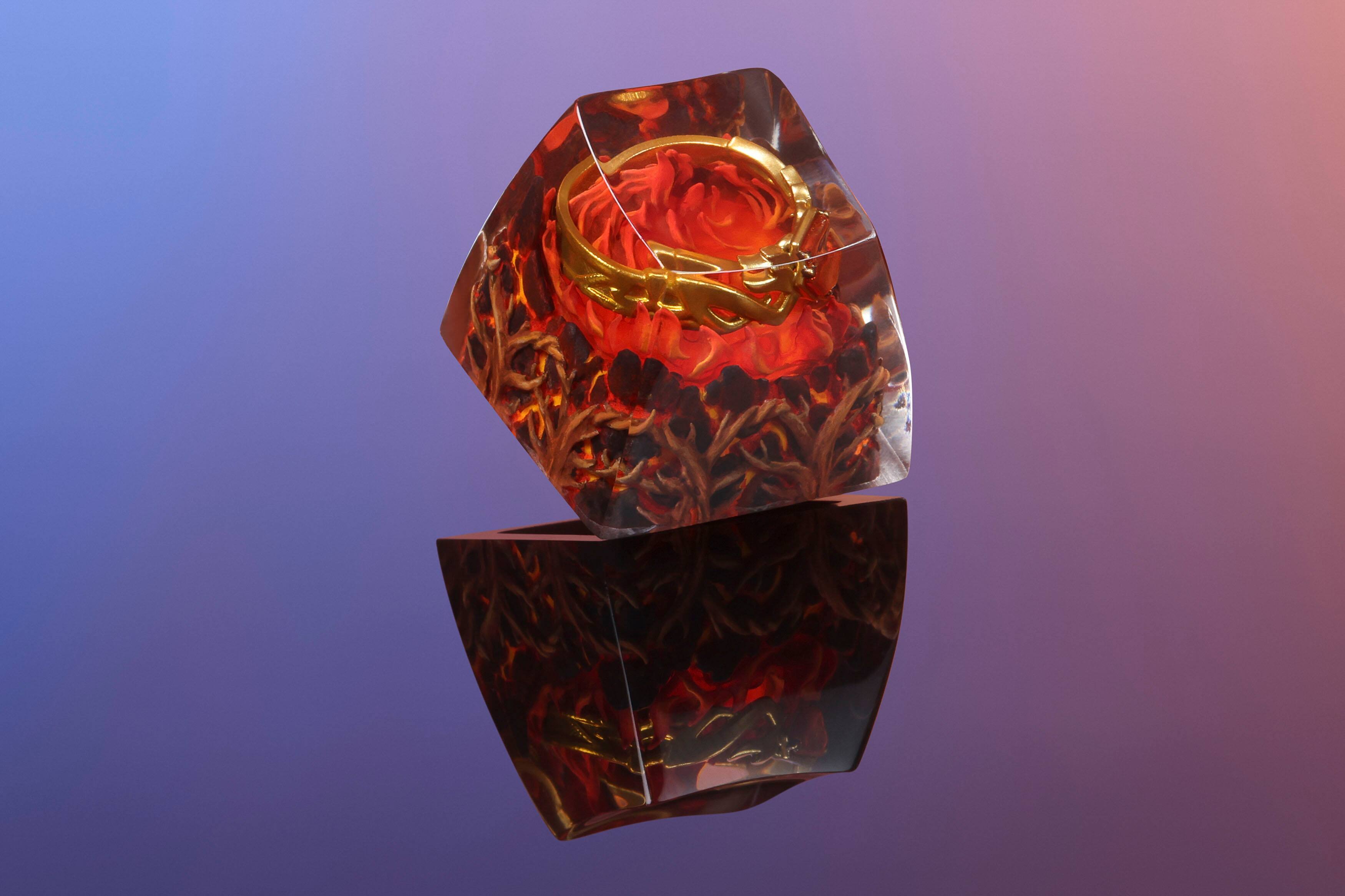 Alt View 1. DROP - The Lord of the Rings Elven Rings of Power Artisan Keycap - Narya.