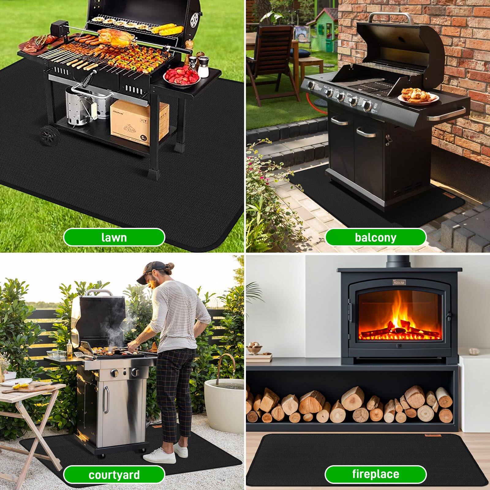 - lawn
- balcony
- courtyard
- fireplace