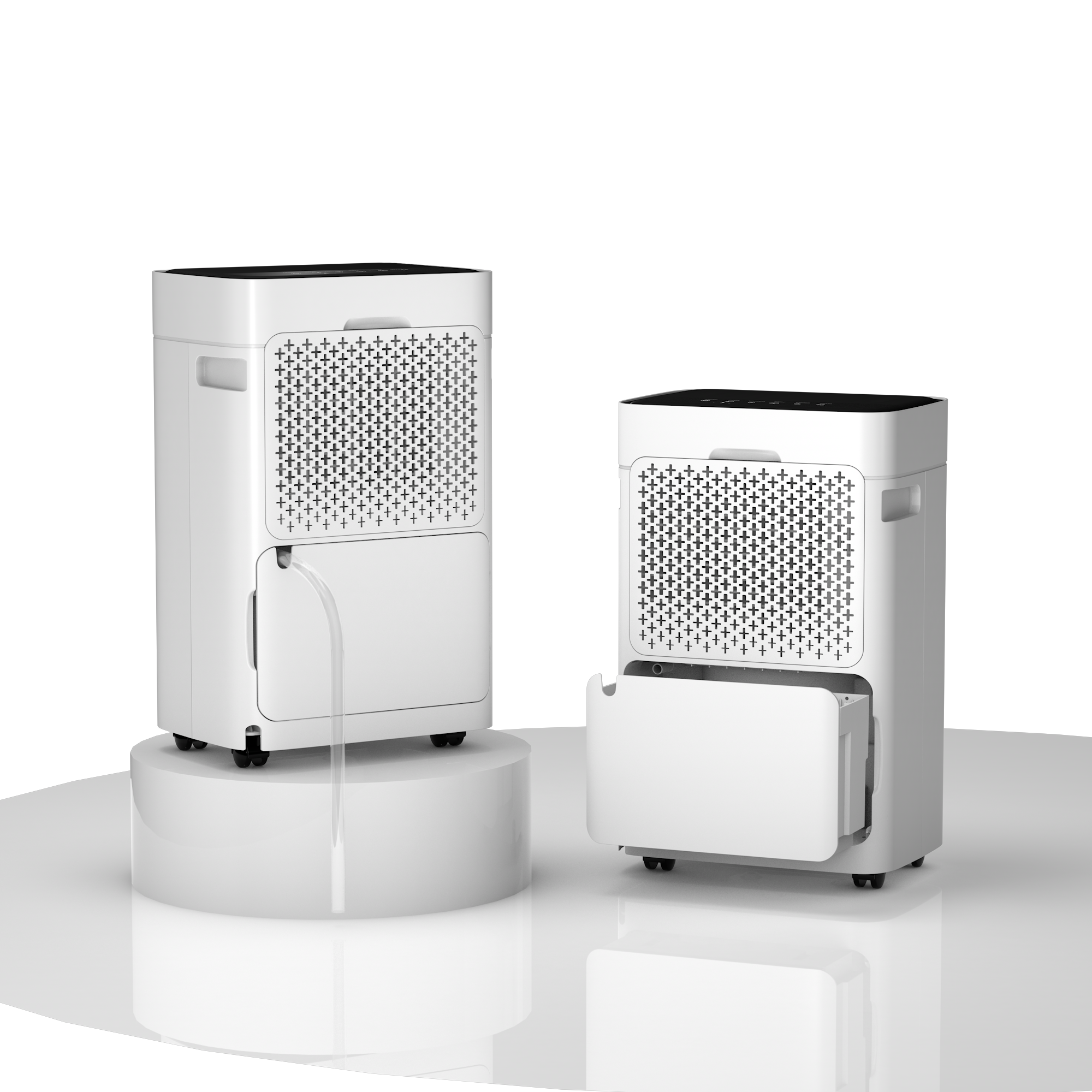 Back. Airplus - AIRPLUS 28-Pint Dehumidifier with Drain Hose, 2.8L Tank, Low Noise, Auto Defrost for Rooms, White/Black.