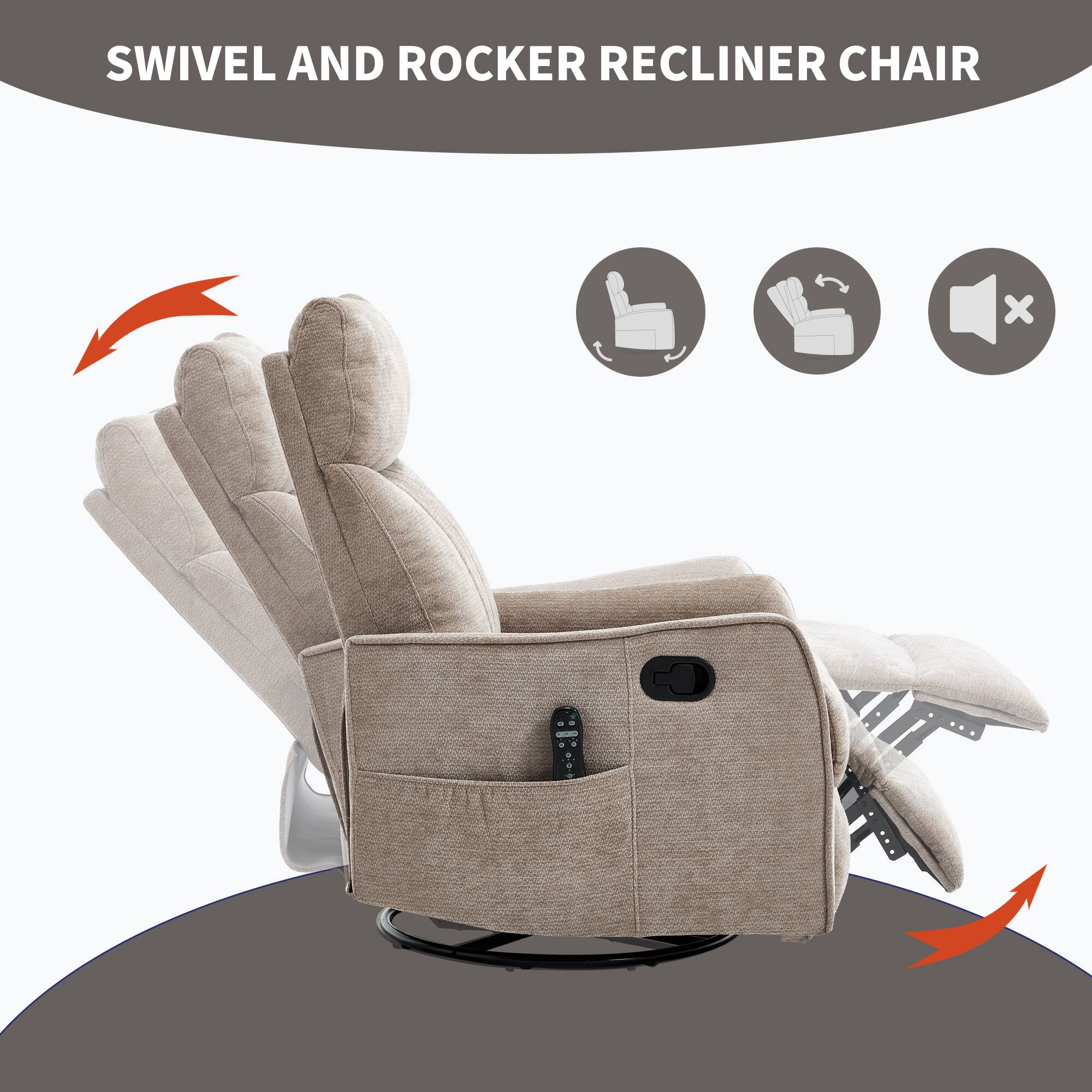 SWIVEL AND ROCKER RECLINER CHAIR