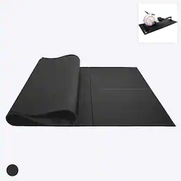 Superun - Treadmill & Rowing Machine Mat 70.8''L x 31.4''W X 0.23''Th Mat - Black